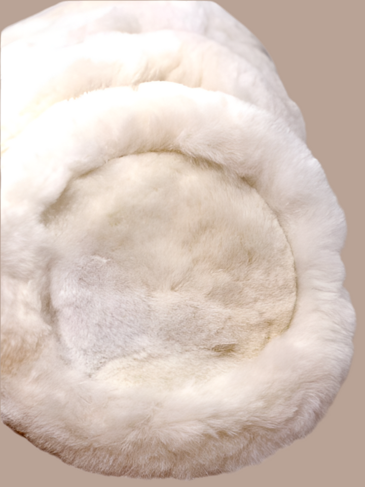 Sitzauflage aus Alpakafell RUND ca.33 cm