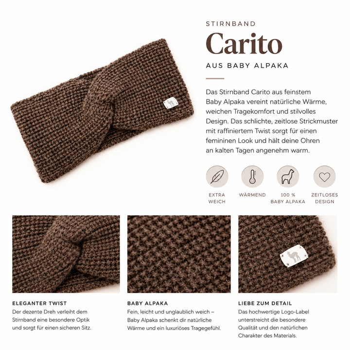 Stirnband CARITO aus Baby Alpaka