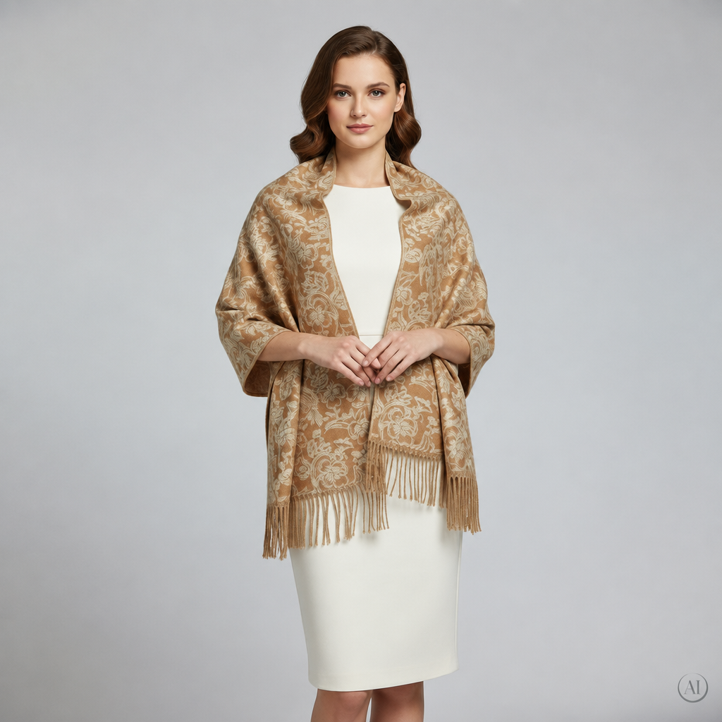 Stola FLORAL – 100 % Baby Alpaka