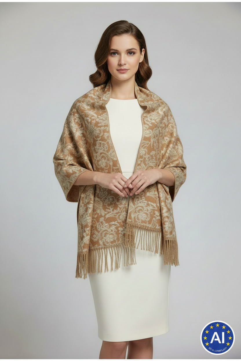 Stola FLORAL – 100 % Baby Alpaka